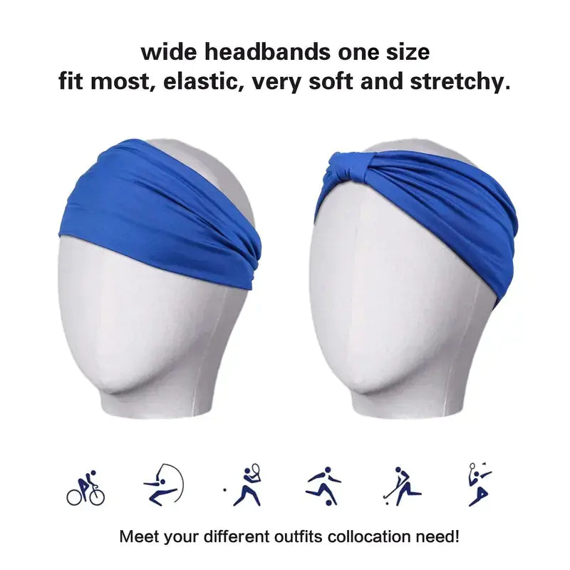 Non-Slip Wide Headbands for Women - Yoga & Sports