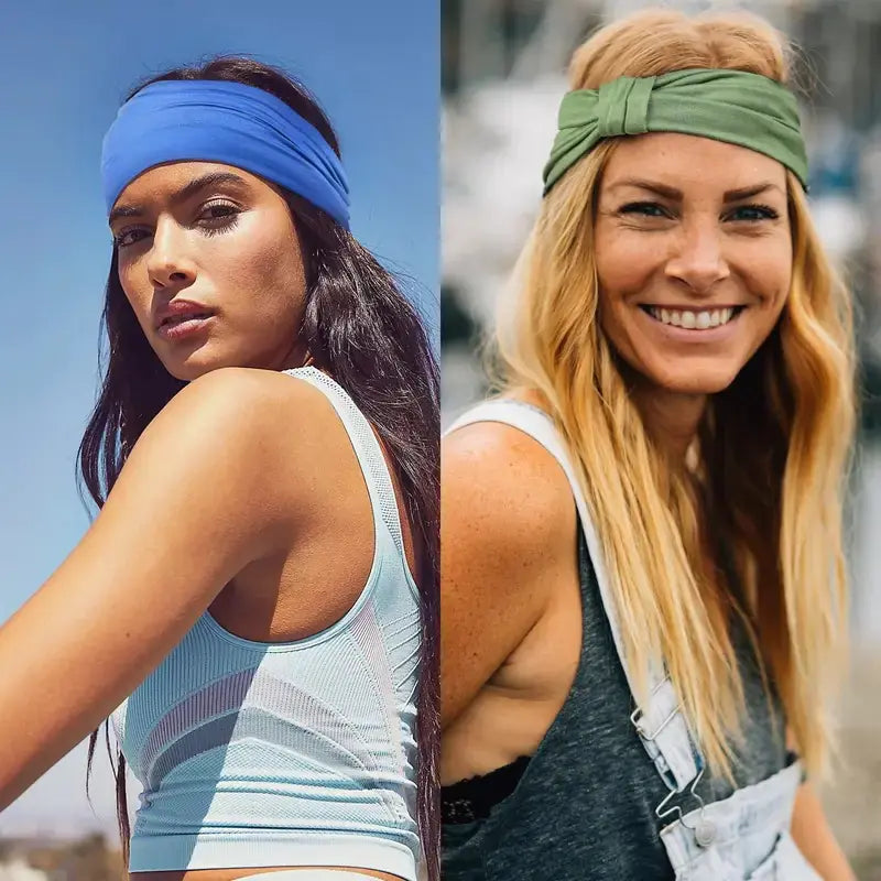 Non-Slip Wide Headbands for Women - Yoga & Sports