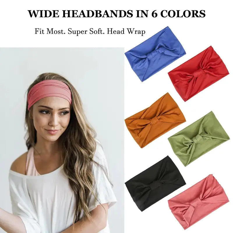 Non-Slip Wide Headbands for Women - Yoga & Sports