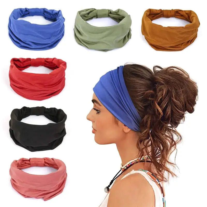 Non-Slip Wide Headbands for Women - Yoga & Sports